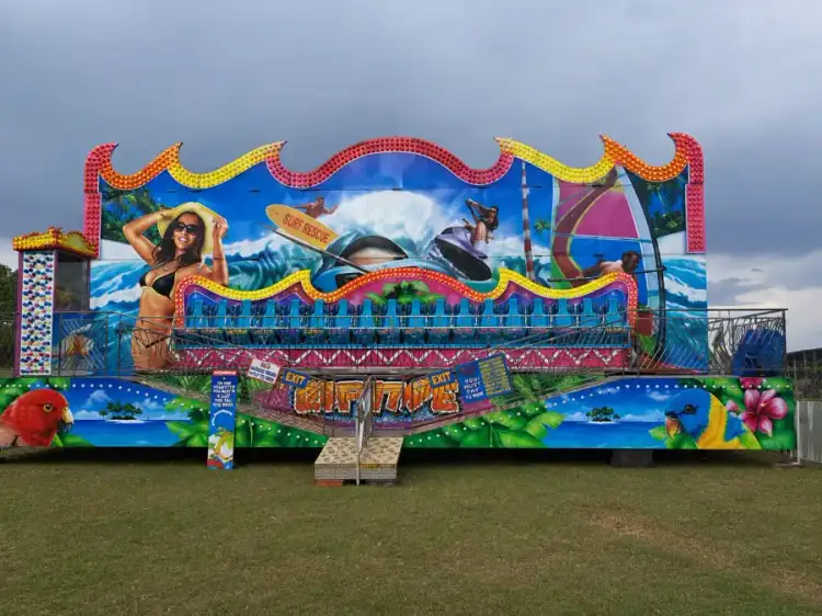Amusement rides and attractions at a carnival