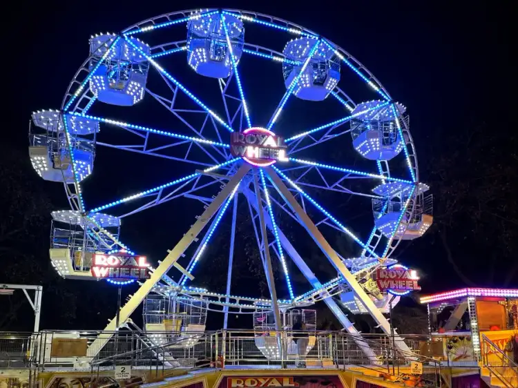 Mobile amusement rides at a South Australian event